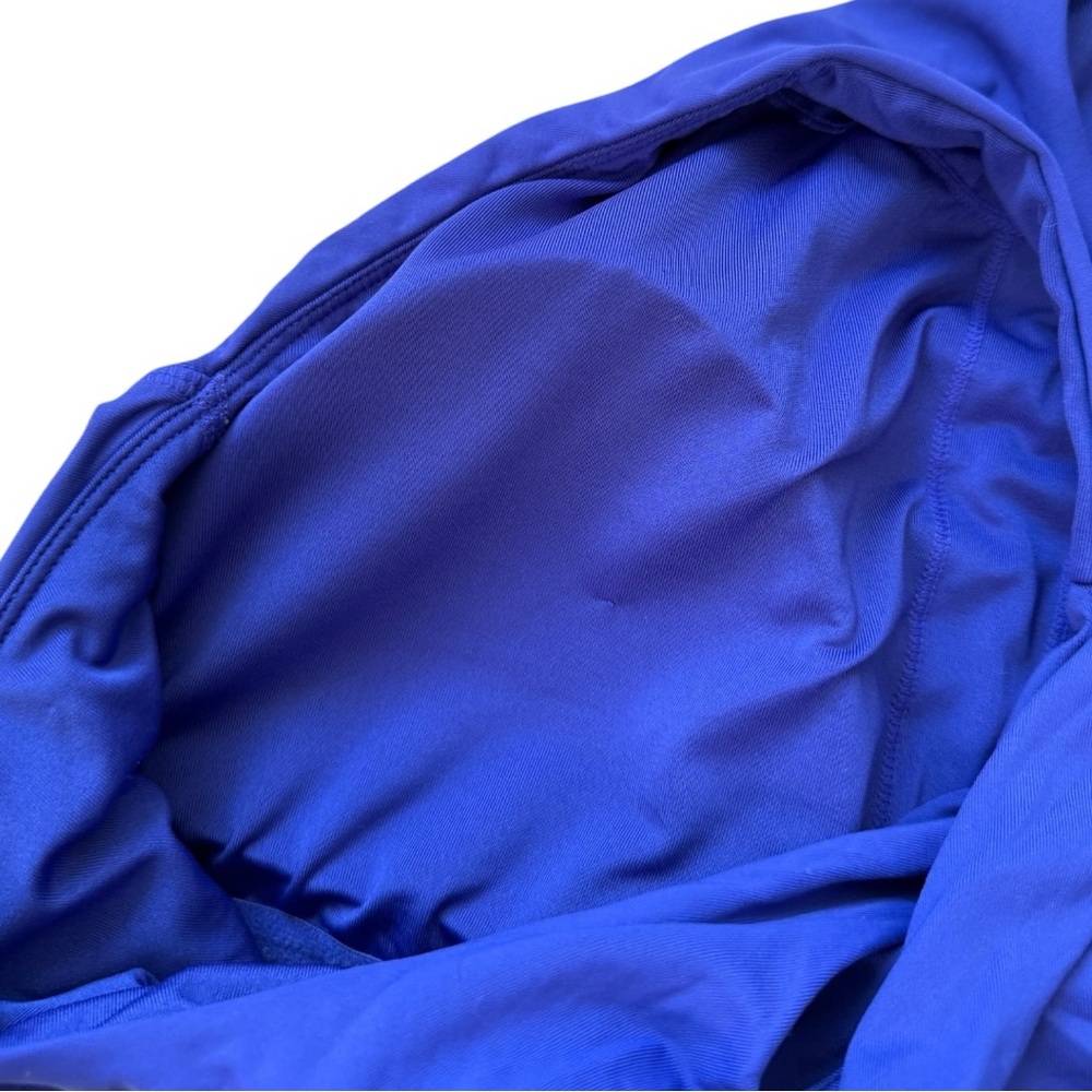 Athleta Swim Conscious Crop Vibrant Blue High Neck Modest Bikini Top Size Medium - Picture 3 of 6